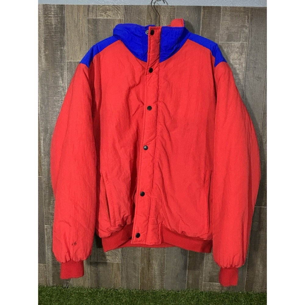 Vintage Claybrooke Jacket‎ XL Red Blue Colorblock Windbreaker 80s 90s Retro